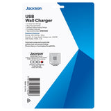 Jackson USB Charger 10W 2.1A Dual USB-A AC Wall Charger for iPad iPhone etc