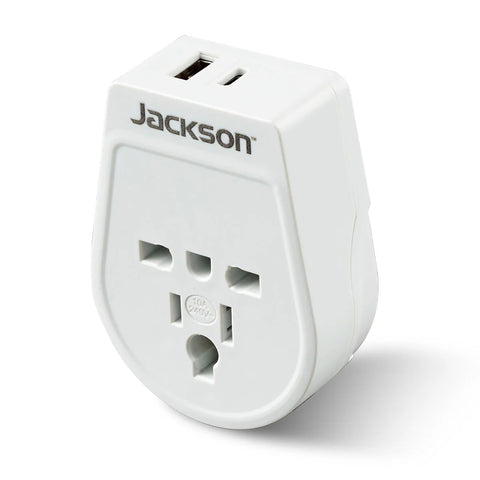 Travel Adapter (NZ/Australia Plug) with International Sockets (UK Hong Kong USA Canada Japan etc) & USB Ports (USB-A & USB-C)